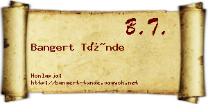 Bangert Tünde névjegykártya